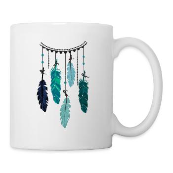 Boho Federn - Tasse - Weiß - Rechts
