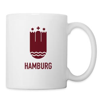 Hamburg Wappen Rot - Tasse - Weiß - Rechts