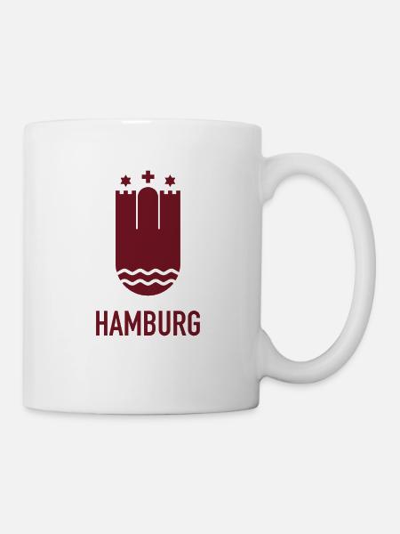 Hamburg Wappen Rot - Tasse - Weiß
