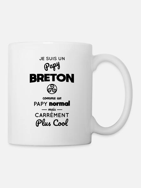 Papy Breton comme un papy normal mais plus cool - Mug blanc - blanc