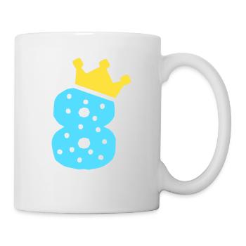 8 Krone 8 Geburtstag 8 Jahre - Tasse - Weiß - Rechts