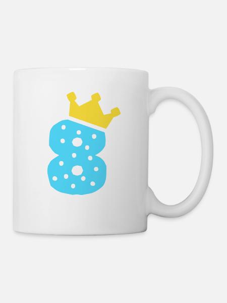 8 couronnes 8 anniversaire 8 ans - Mug blanc - blanc