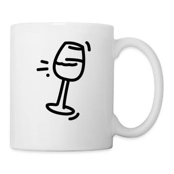 tilting wine glass (black) - Mug - white - Right