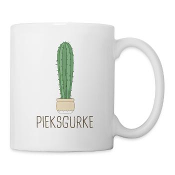 Pieksgurke - Kaktus Sukkulente Kaktee Gurke Humor - Tasse - Weiß - Rechts
