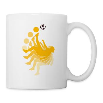 Fallrückzieher Fußball Fußballer Elfmeter Spieler - Tasse - Weiß - Rechts