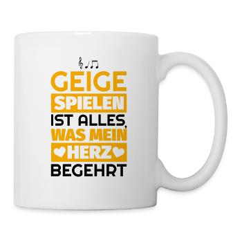 Geige Geschenke - Tasse - Weiß - Rechts