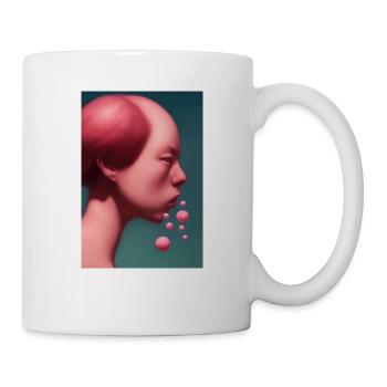 Bubblegum Porträt - Pop Art Style - Tasse - Weiß - Rechts