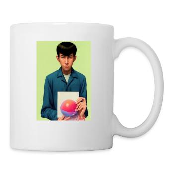 Bubble Gum Kunst Bild - Selfie Artwork on LSD - Tasse - Weiß - Rechts