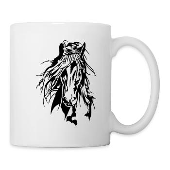 PFERD Portrait Pferde Reiter Wilsigns - Tasse - Weiß - Rechts