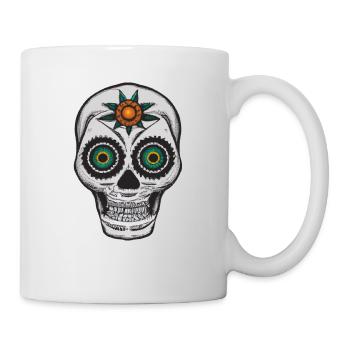 Skull Mexican Style, Día de Muertos - Tasse - Weiß - Rechts