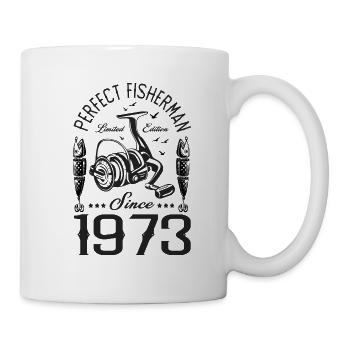1973 Jubiläum 50 Jahre Geschenk Fischer Fischer - Tasse - Weiß - Rechts