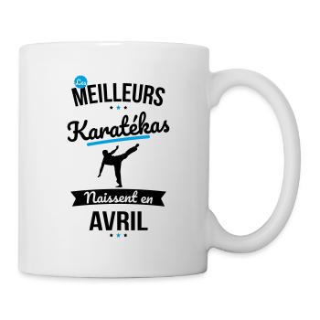 Les meilleurs karatékas naissent en Avril - Mug blanc - blanc - Droite