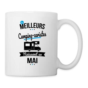 Les meilleurs camping-caristes naissent en Mai - Mug blanc - blanc - Droite