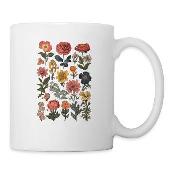 Wild Flower Botanical Floral Summer Flowers - Tasse - Weiß - Rechts