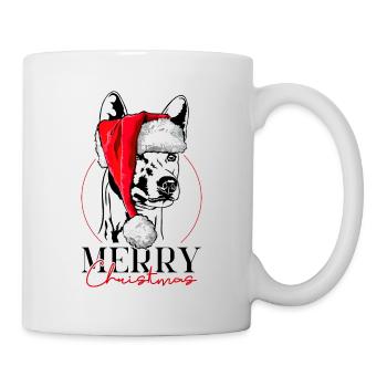 Santa Basenji Merry Christmas Hunde Wilsigns - Tasse - Weiß - Rechts