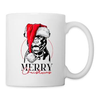 Père Noël Staffordshire Bull Terrier Joyeux Noël - Mug blanc - blanc - Droite
