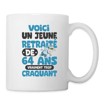 jeune retraité de 64 ans cadeau drôle retraite - Mug blanc - blanc - Droite