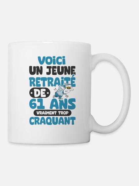 jeune retraité de 61 ans cadeau drôle retraite. - Mug blanc - blanc