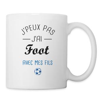 J'peux pas j'ai Foot avec mes fils papa et fils - Mug blanc - blanc - Droite