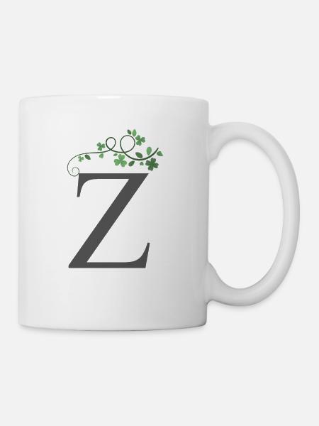 Z mit Kleeblätter - Tasse - Weiß