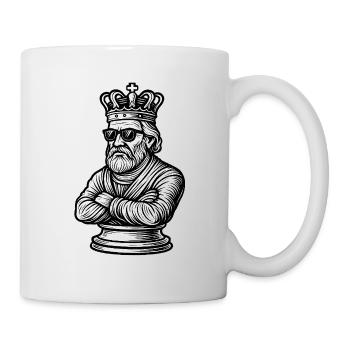 Roi d’échecs cool avec des lunettes de soleil - Mug blanc - blanc - Droite