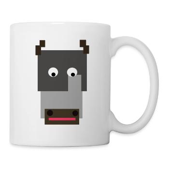 Minimalistisches Hippo-Gesicht - Tasse - Weiß - Rechts