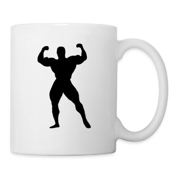 Bodybuilding Muscles Weights Strong man's body - Mug - white - Right