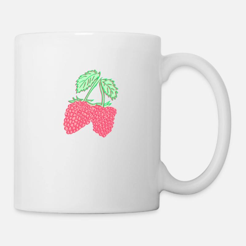 Himbeere - Himbeeren - Pflanze - Tasse - Weiß