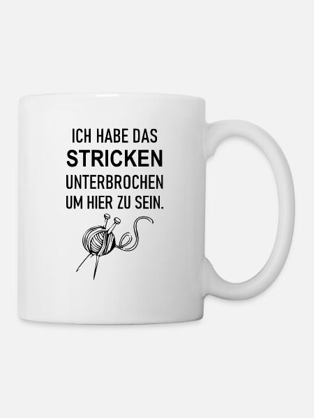 Stricken unterbrochen um hier zu sein - Tasse - Weiß