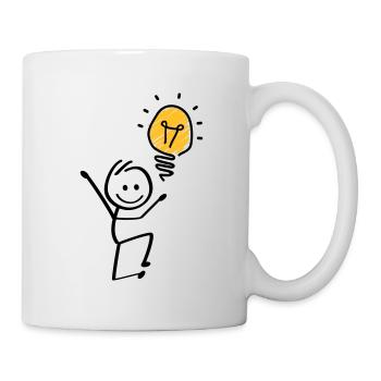 Idées ampoules, idée géniale. séance de brainstorming - Mug blanc - blanc - Droite