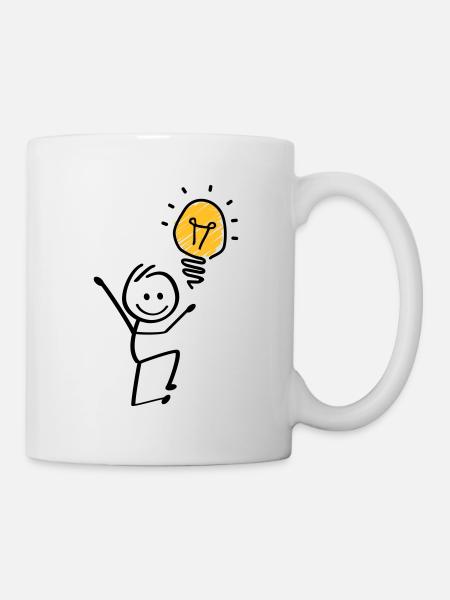 Idées ampoules, idée géniale. séance de brainstorming - Mug blanc - blanc