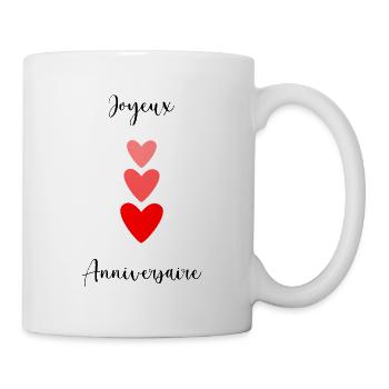 Birthday. HAPPY BIRTHDAY. Happy birthday. - Mug - white - Right