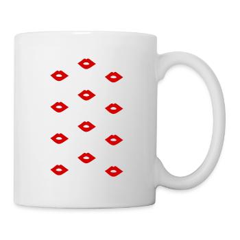 BISOU. SMACK. BISOUS. SOURIRE. BOUCHE. LEVRES. KIS - Mug blanc - blanc - Droite