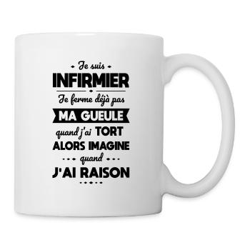 Je suis infirmier - Je ferme pas ma gueule - Mug blanc - blanc - Droite