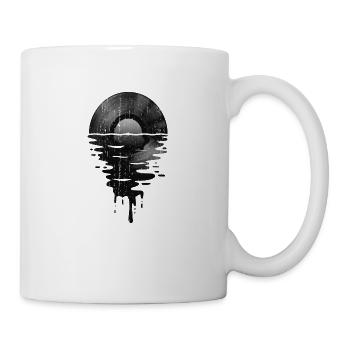 Música fresca vinilo retro vintage gris - Mug blanc - blanc - Droite