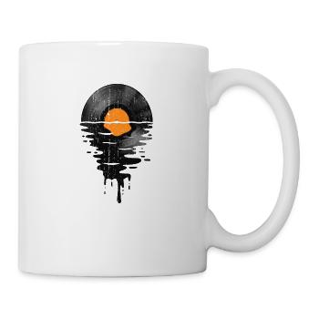 Cool Music Vinyl Rekord Retro Vintage Orange - Tasse - Weiß - Rechts