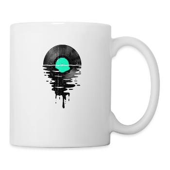 Música Cool Vinyl Record Vintage Retro Green - Mug blanc - blanc - Droite