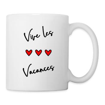 VACANCES. VIVE LES VACANCES. VACANCES. COEUR - Mug blanc - blanc - Droite