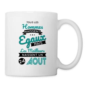Anniversaire - Les meilleurs naissent 24 Août - Mug blanc - blanc - Droite