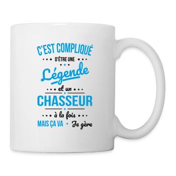 Compliqué d'être une légende et un chasseur - Mug blanc - blanc - Droite
