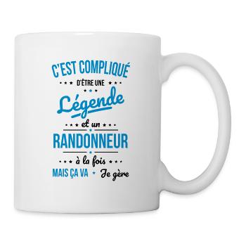 Compliqué d'être une légende et un randonneur - Mug blanc - blanc - Droite