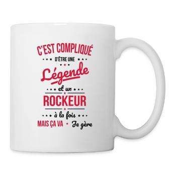 Compliqué d'être une légende et un rockeur - Mug blanc - blanc - Droite