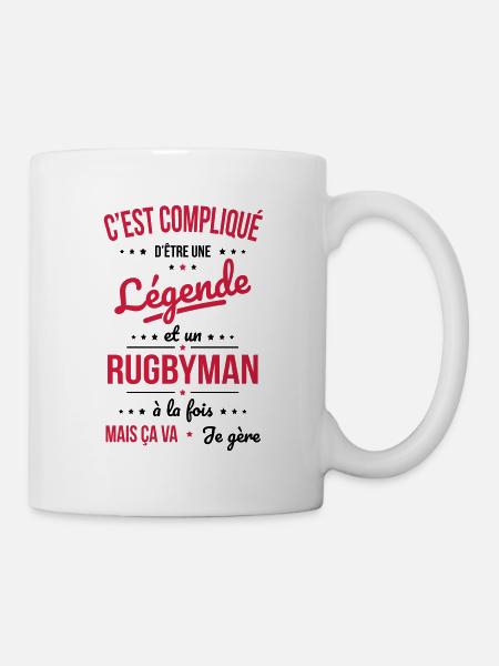 Compliqué d'être une légende et un rugbyman - Mug blanc - blanc