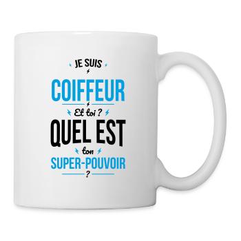 Je suis coiffeur - Super-pouvoir - Mug blanc - blanc - Droite