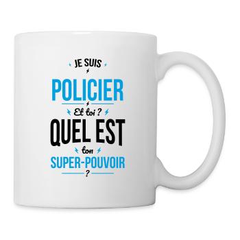 Je suis policier - Super-pouvoir - Mug blanc - blanc - Droite