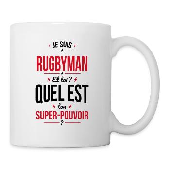 Je suis rugbyman - Super-pouvoir - Mug blanc - blanc - Droite