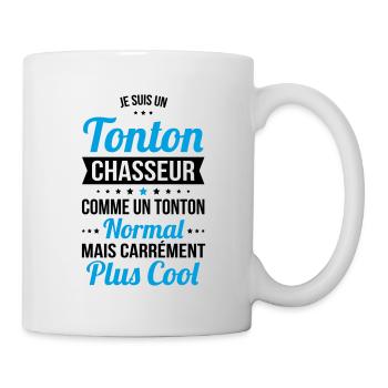 tonton chasseur comme tonton normal plus cool - Mug blanc - blanc - Droite