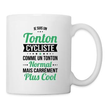 Tonton cycliste comme un tonton normal plus cool - Mug blanc - blanc - Droite