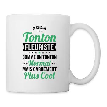 Tonton fleuriste comme un tonton normal plus cool - Mug blanc - blanc - Droite