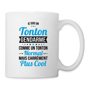 Tonton gendarme comme un tonton normal plus cool - Mug blanc - blanc - Droite